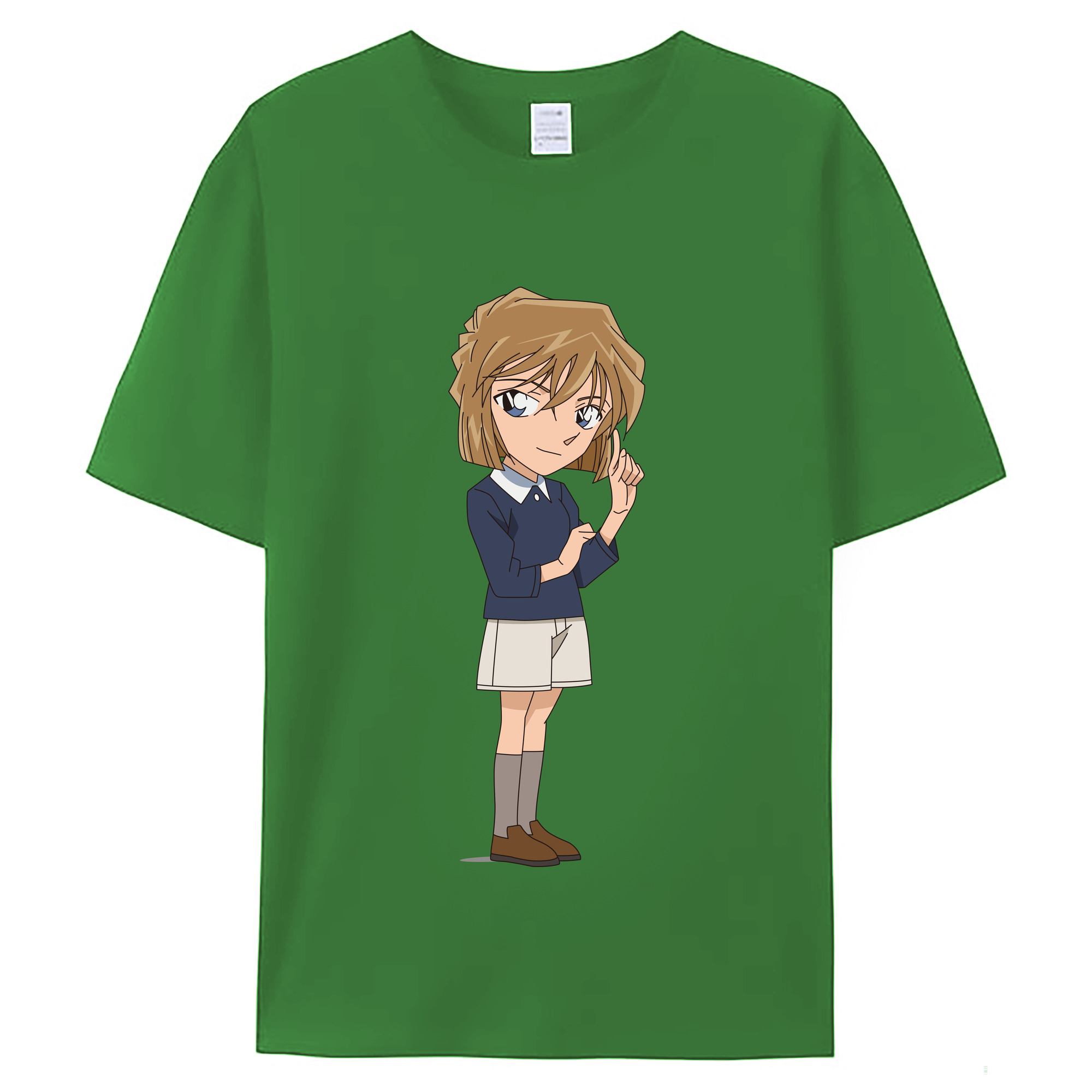 （画像用） 名探偵コナン 灰原 哀 はいばら あい Detective Conan Anita Hailey、Vi Graythorn Haibara Ai レディースカジュアルプリントTシャツ（綿100％）